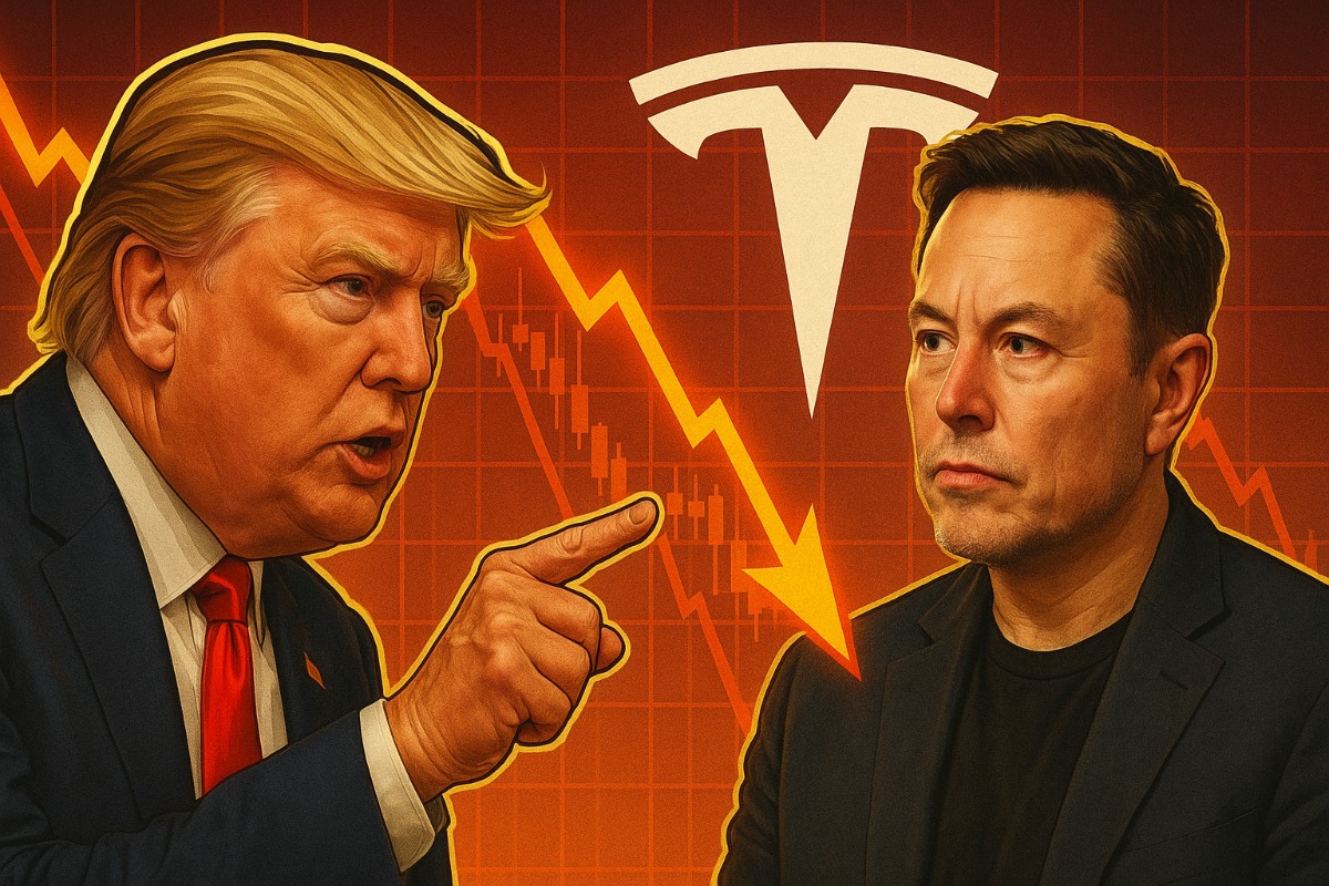 Acciones de tesla caen 14% tras discusión entre Trump y Musk ...